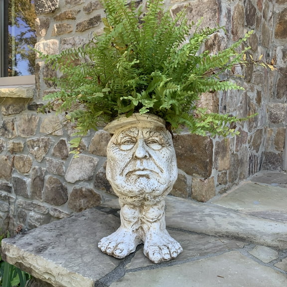 Homestyles 14.5 in. The "Greatest" Uncle Donald the Muggly Face Statue Planter Hold 6" Pot