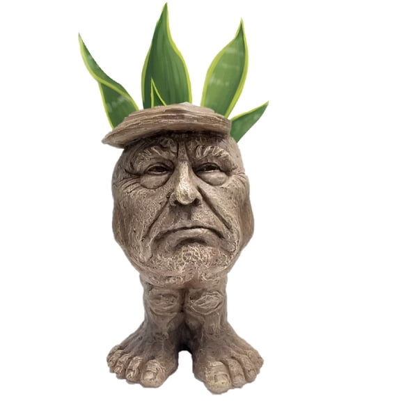 Homestyles 14.5 in. The "Greatest" Uncle Donald the Muggly Face Statue Planter Hold 6" Pot