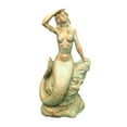 thumbnail image 1 of Homestyles 16 in. Bronze Patina Classic Mermaid Sitting on Coastal Rock Looking Out to Sea Beach Nautical Large Statue, 1 of 6