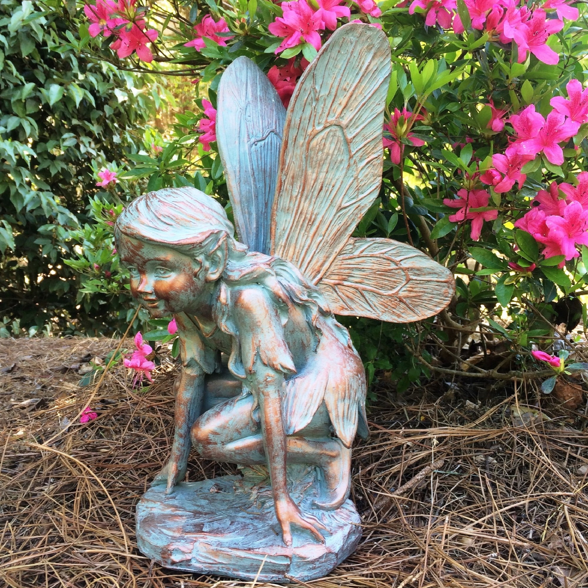 Homestyles 17"H Butterfly Fairy in Bronze Patina Home Patio & Garden Statue