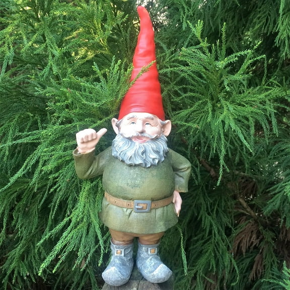 Homestyles 20"H "Rumple" the Classic Old World Garden Gnome with Thumbs Up Extra Large Outdoor Statue