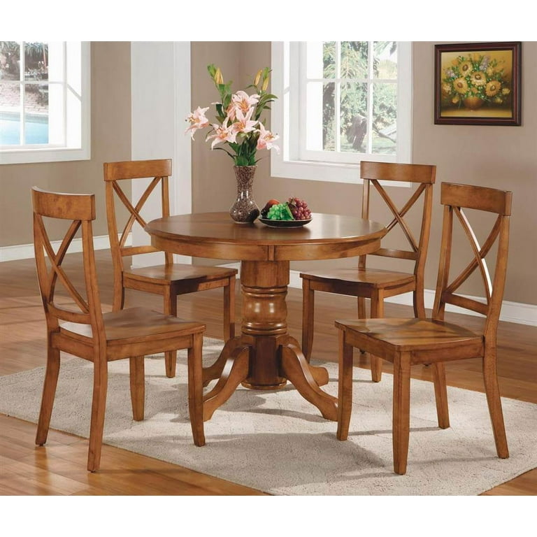 Home styles 5 piece pedestal dining set sales