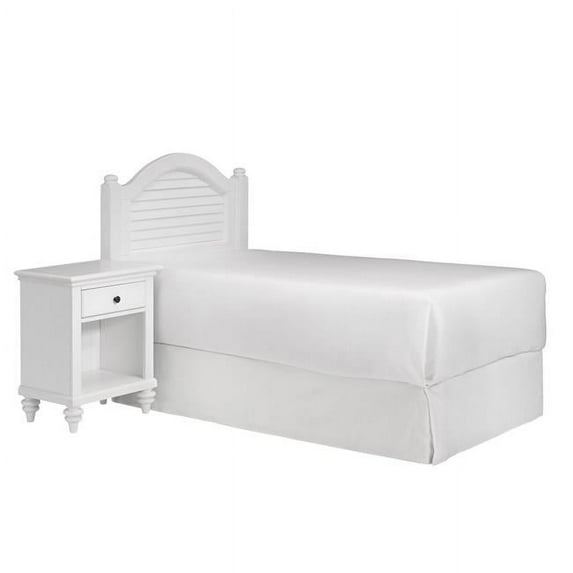Homestyles 5543-4015 Penelope Twin Size Headboard & Nightstand, Off-White