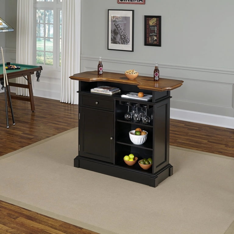 Homestyles Americana Black Bar with Storage - Walmart.com