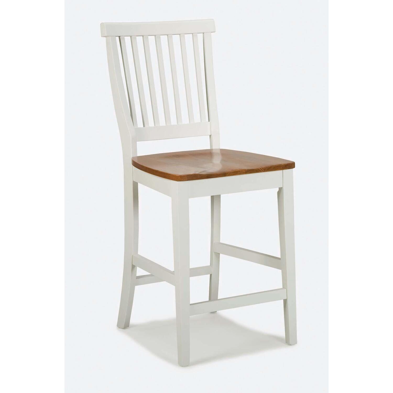 Homestyles Americana Traditional Wood Counter Stool in Antique White and Oak - image 1 of 9