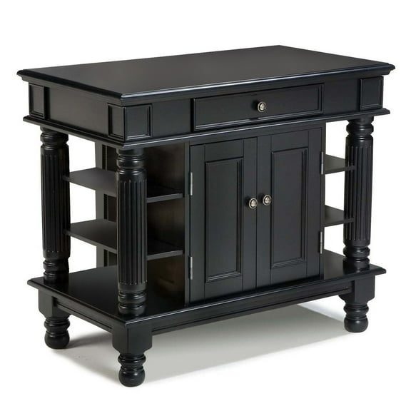 Homestyles Americana Wood Kitchen Island in Black