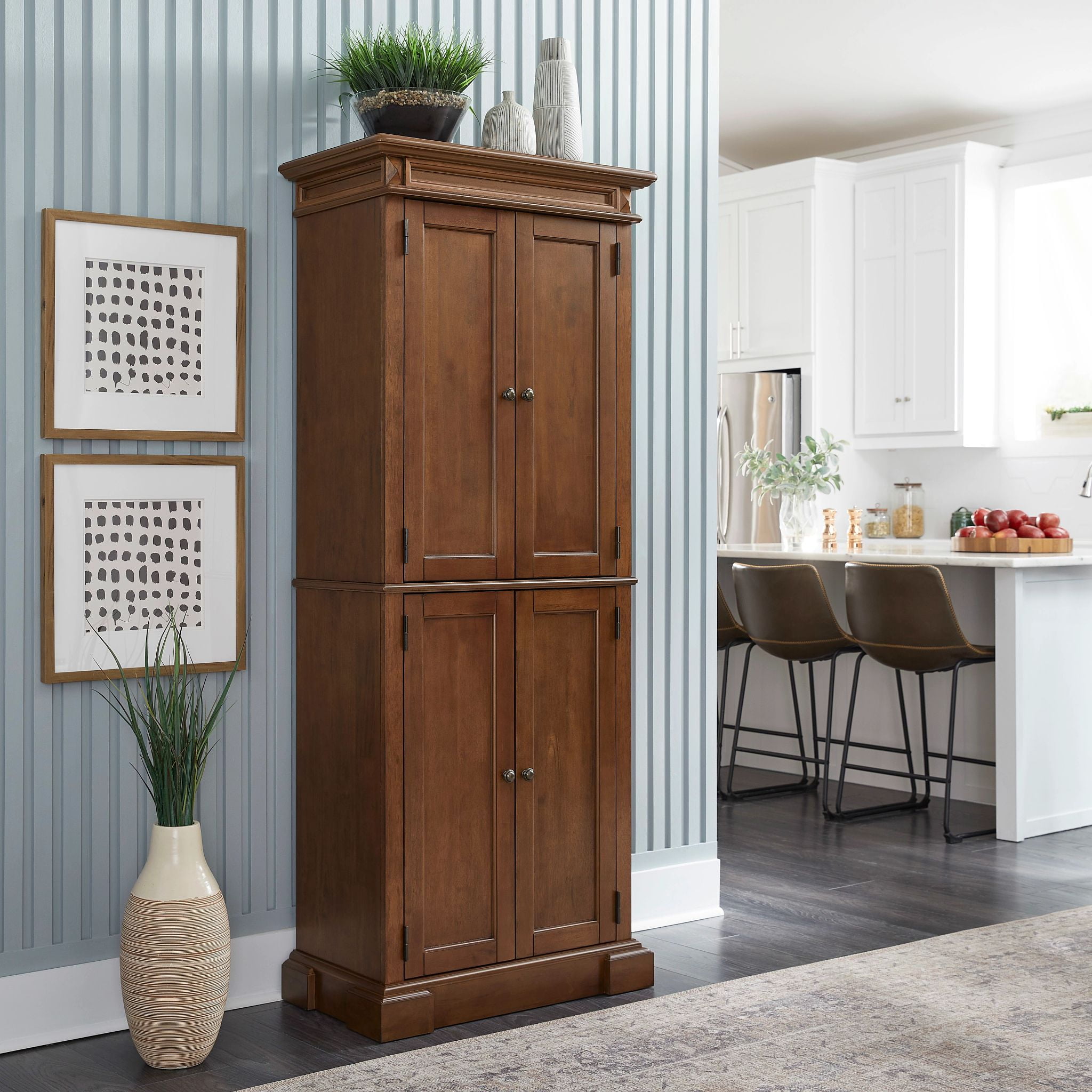 Americana Cherry Wood Pantry with Adjustable Shelving