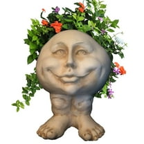 Homestyles Antique White Mama Petunia the Muggly Statue Humorous Face Planter Pot