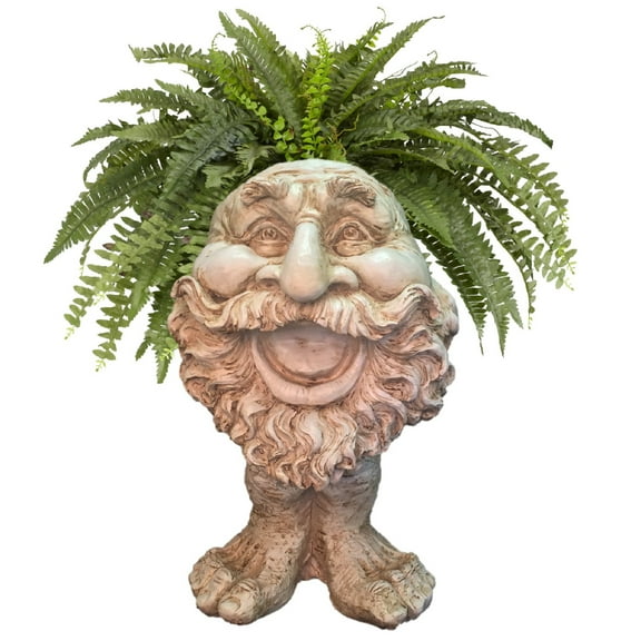 Homestyles Antique White Ole Salty the Muggly Face Humorous Statue Planter Pot