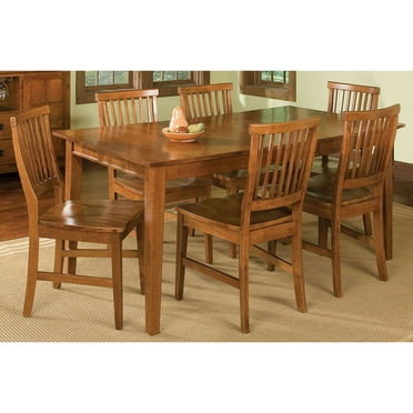 Homestyles Arts & Crafts Wood 7 Piece Dining Set in Brown