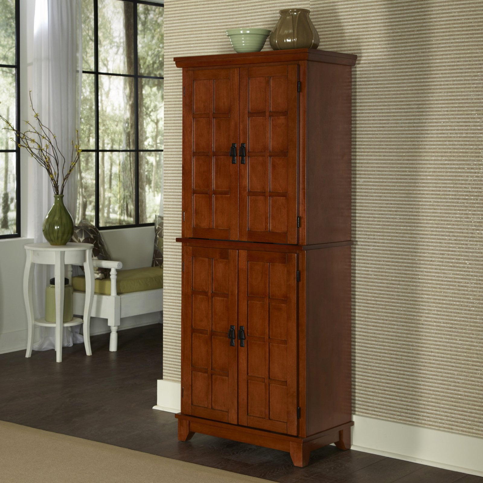 Cottage Oak Freestanding Pantry with Adjustable Shelving