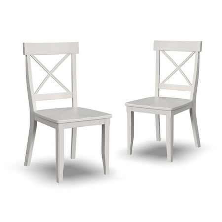 Homestyles Bishop Wood Dining Chair Pair-Finish:Antique White