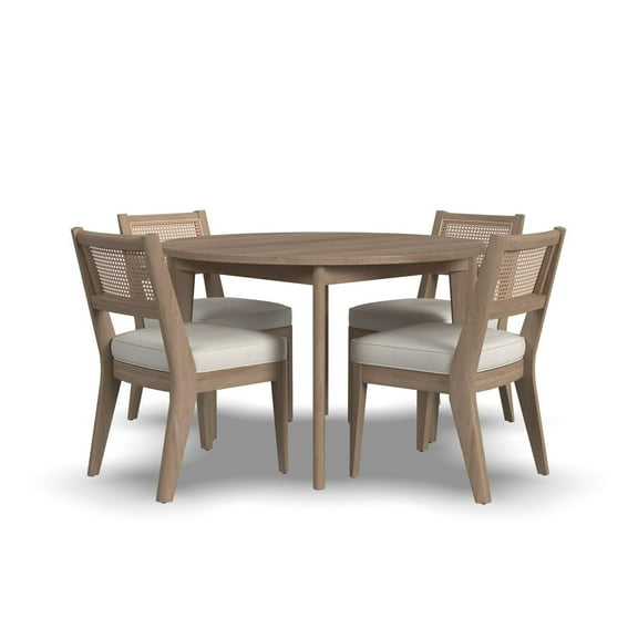 Homestyles Brentwood 5-Piece Mid-Century Wood Round Dining Set in Brown