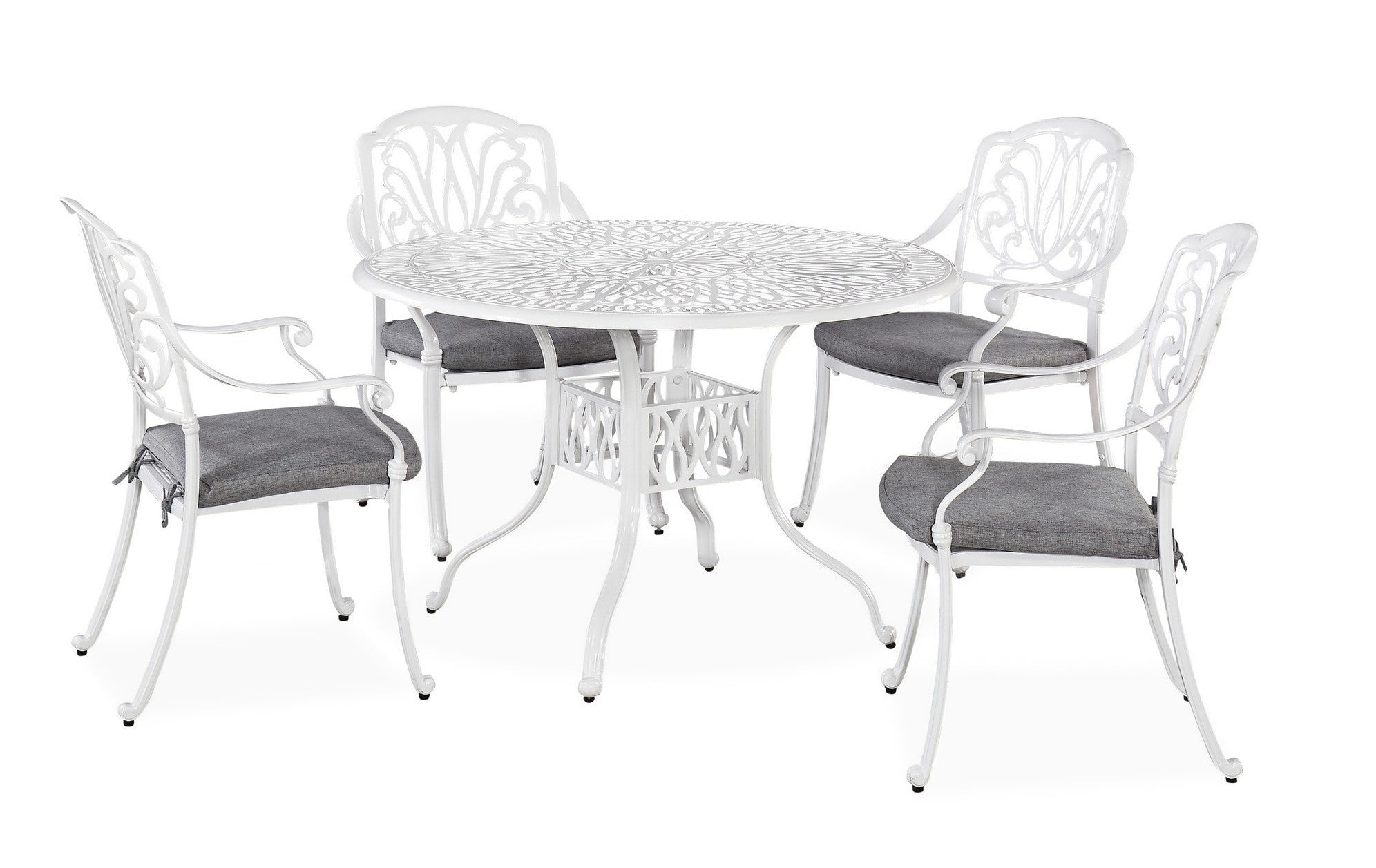 Homestyles Capri Aluminum 5 Piece Outdoor Dining Set in White - Walmart.com