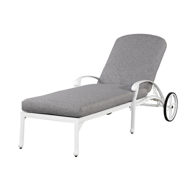 Homestyles Capri Aluminum Outdoor Chaise Lounge in White