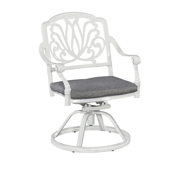 Homestyles Capri Aluminum Outdoor Swivel Rocking Chair in White