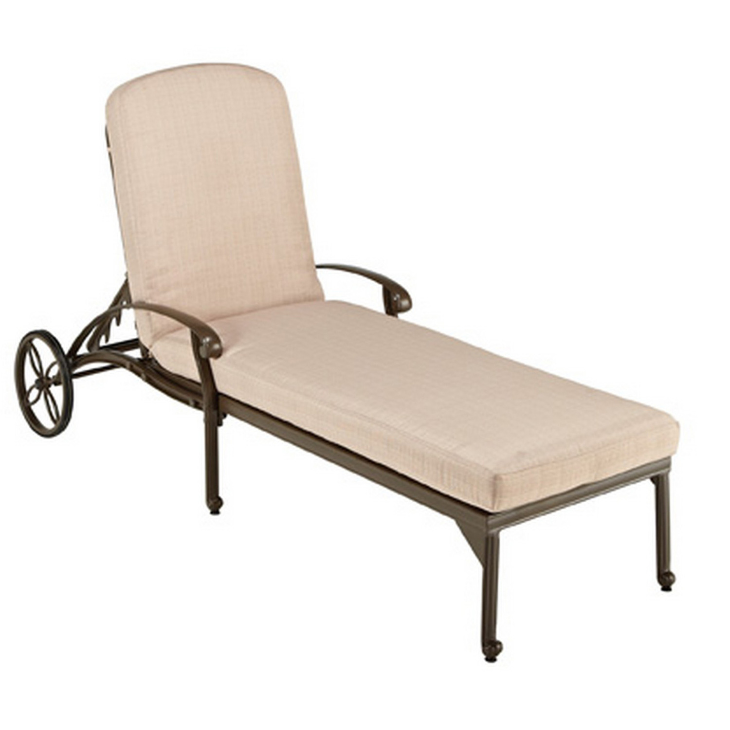 Homestyles Capri Cast Aluminum Outdoor Patio Reclining Chaise Lounge in Taupe - image 1 of 2