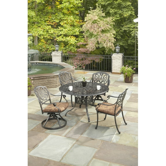 Homestyles Capri Charcoal 5 Piece Outdoor Dining Set