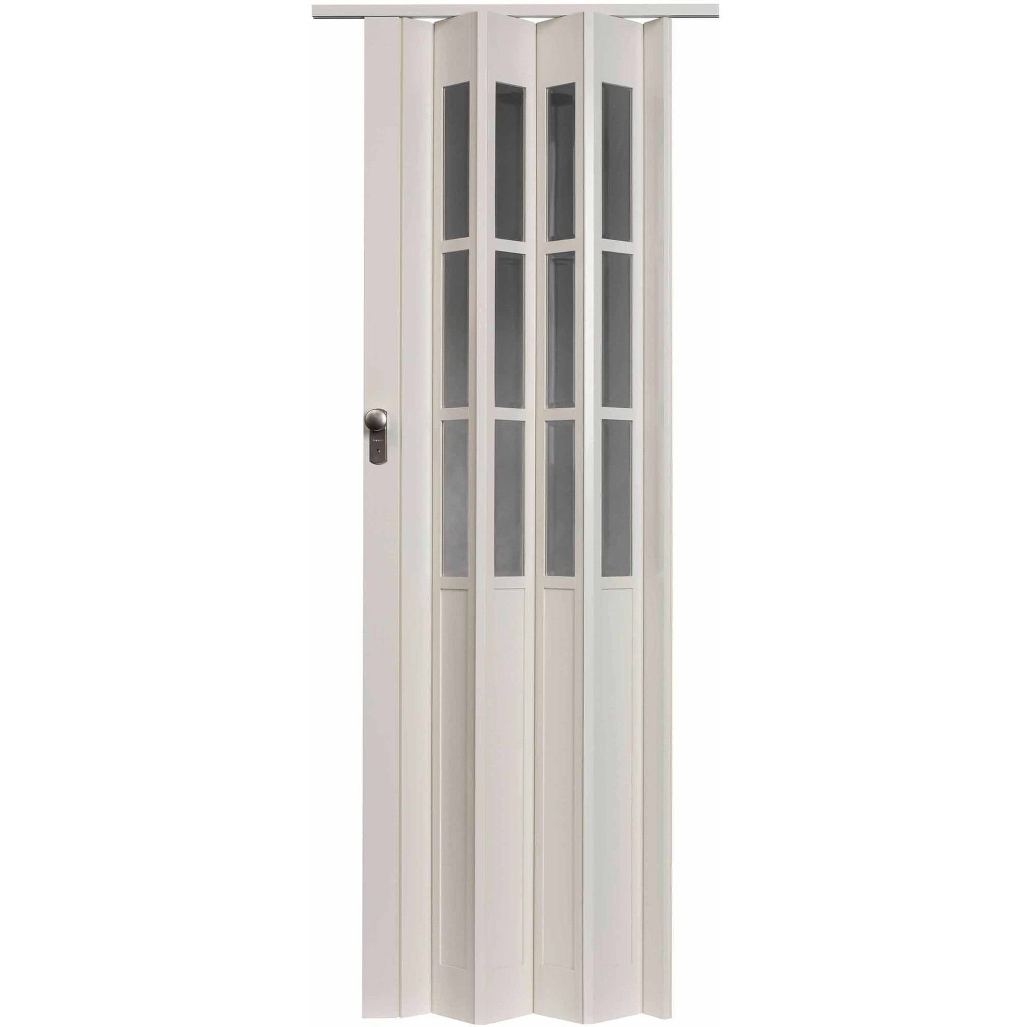 HOMESTYLES Homestyle Capri PVC Accordion Folding Door Fits 36"wide x 80"high White with Clear PVC Inserts