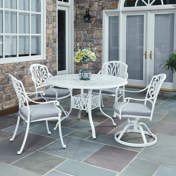Homestyles Capri White 5 Piece Outdoor Dining Set