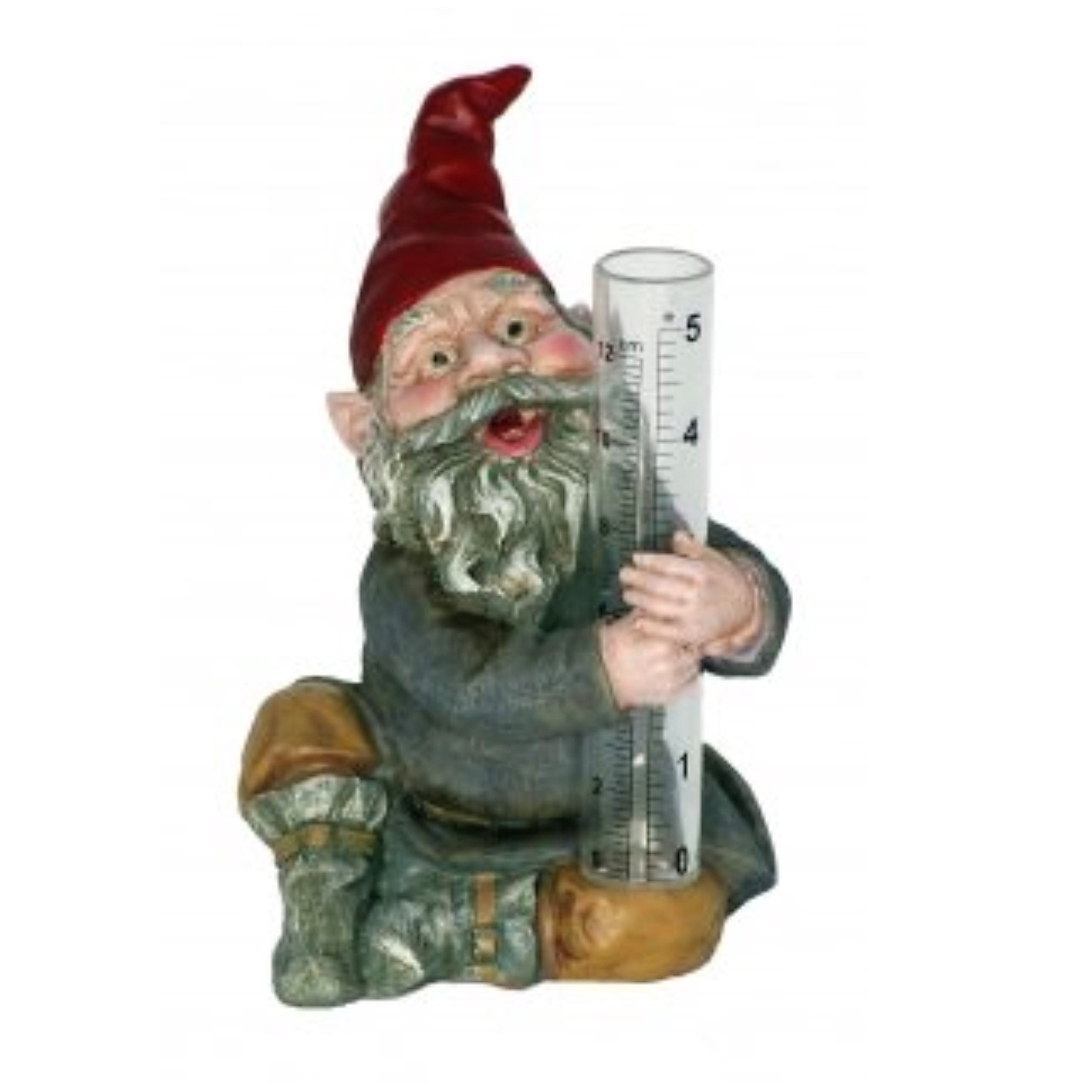 Homestyles Classic Old World Garden Gnome Rain Gauge Figurine