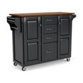 thumbnail image 1 of Homestyles Create-a-Cart Solid Rubber Wood Kitchen Cart in Black with Cherry Top, 1 of 6