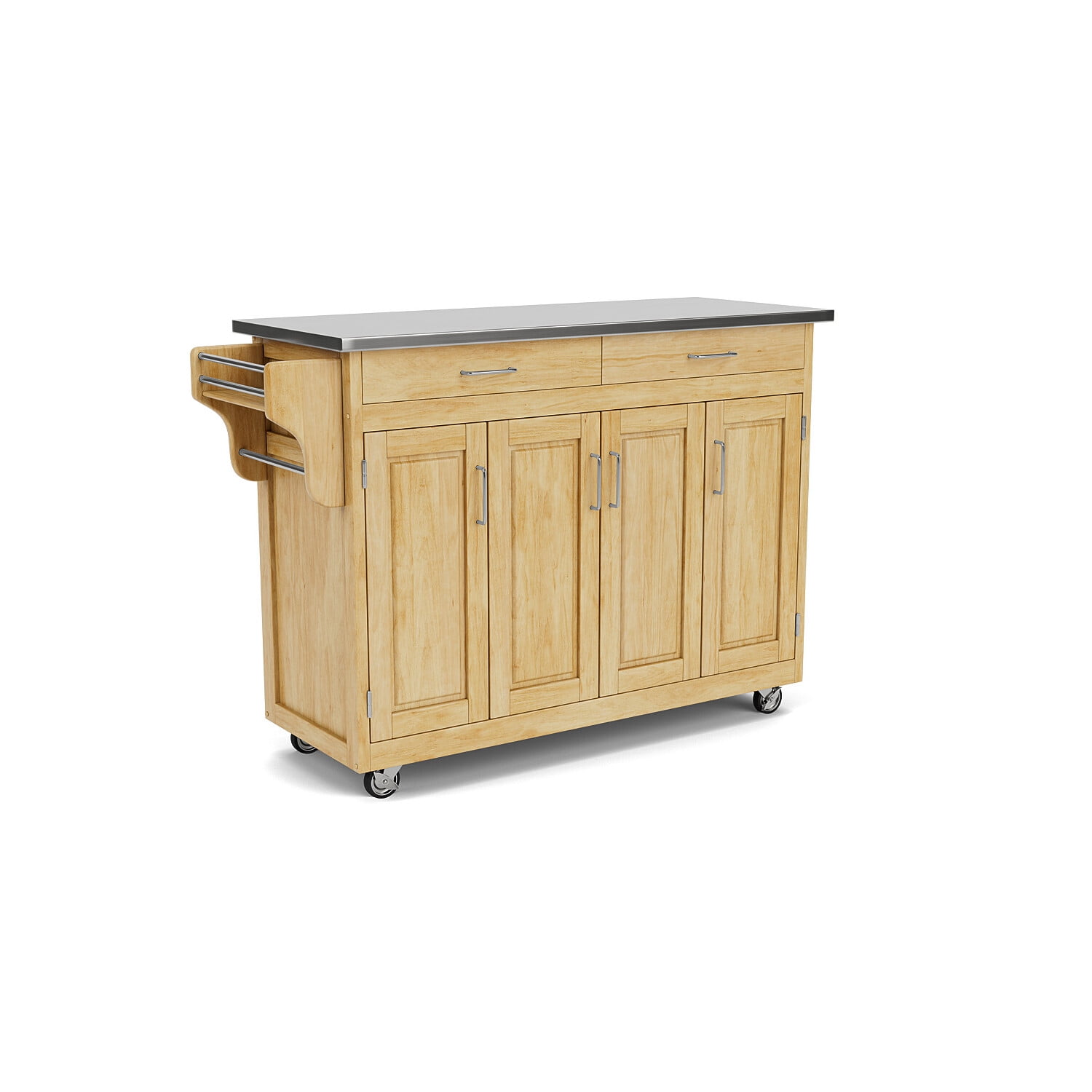 Homestyles CreateaCart Wood Rolling Kitchen Cart in Brown