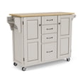 thumbnail image 1 of Create-A-Cart Off-White Kitchen Cart, 1 of 4