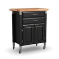 thumbnail image 1 of Homestyles Dolly Madison Engineered Wood Kitchen Cart in Black/Natural Maple Top, 1 of 9