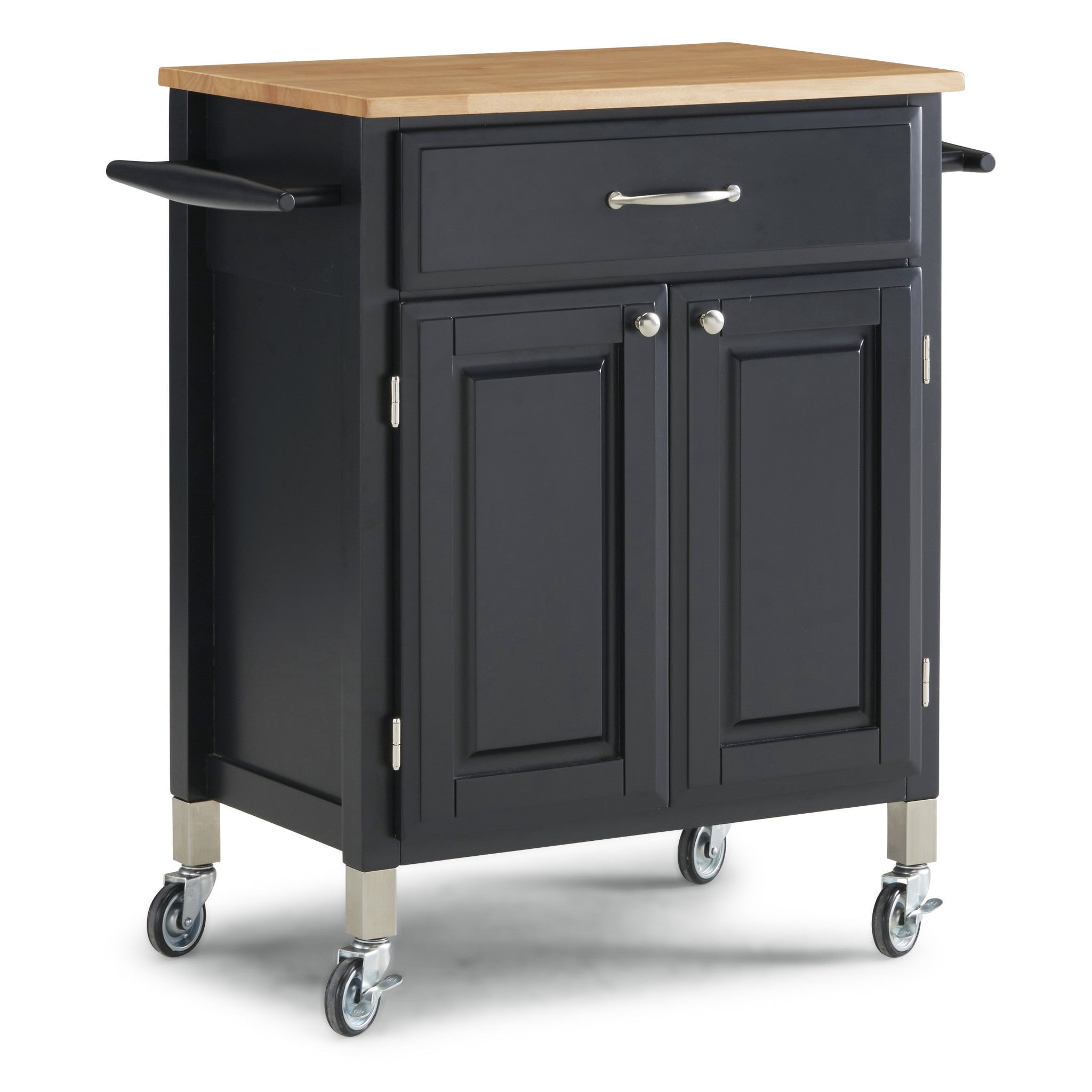 Homestyles Dolly Madison Wood Kitchen Cart in Black