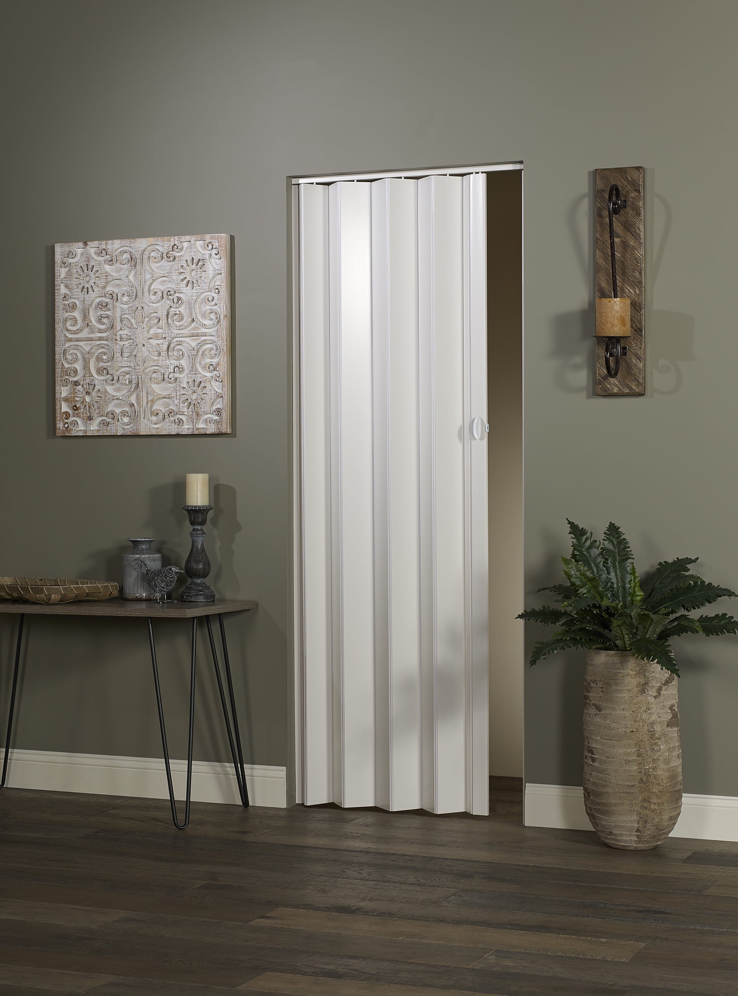 White PVC Folding Closet Door 36" x 80"