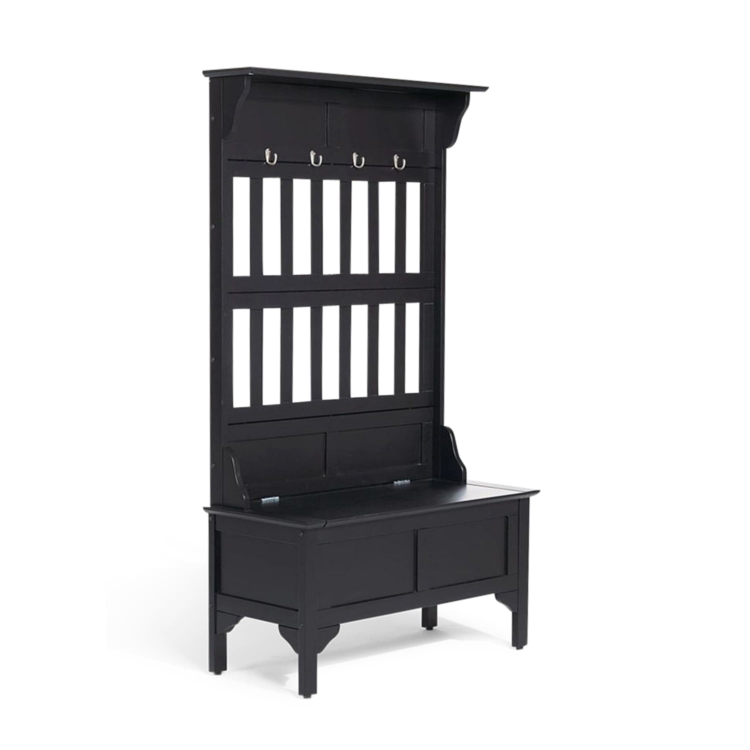 Sustainable Hardwood Black Hall Tree with Storage Bench
