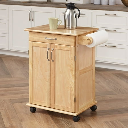 Homestyles General Line Wood Rolling Kitchen Cart in Brown