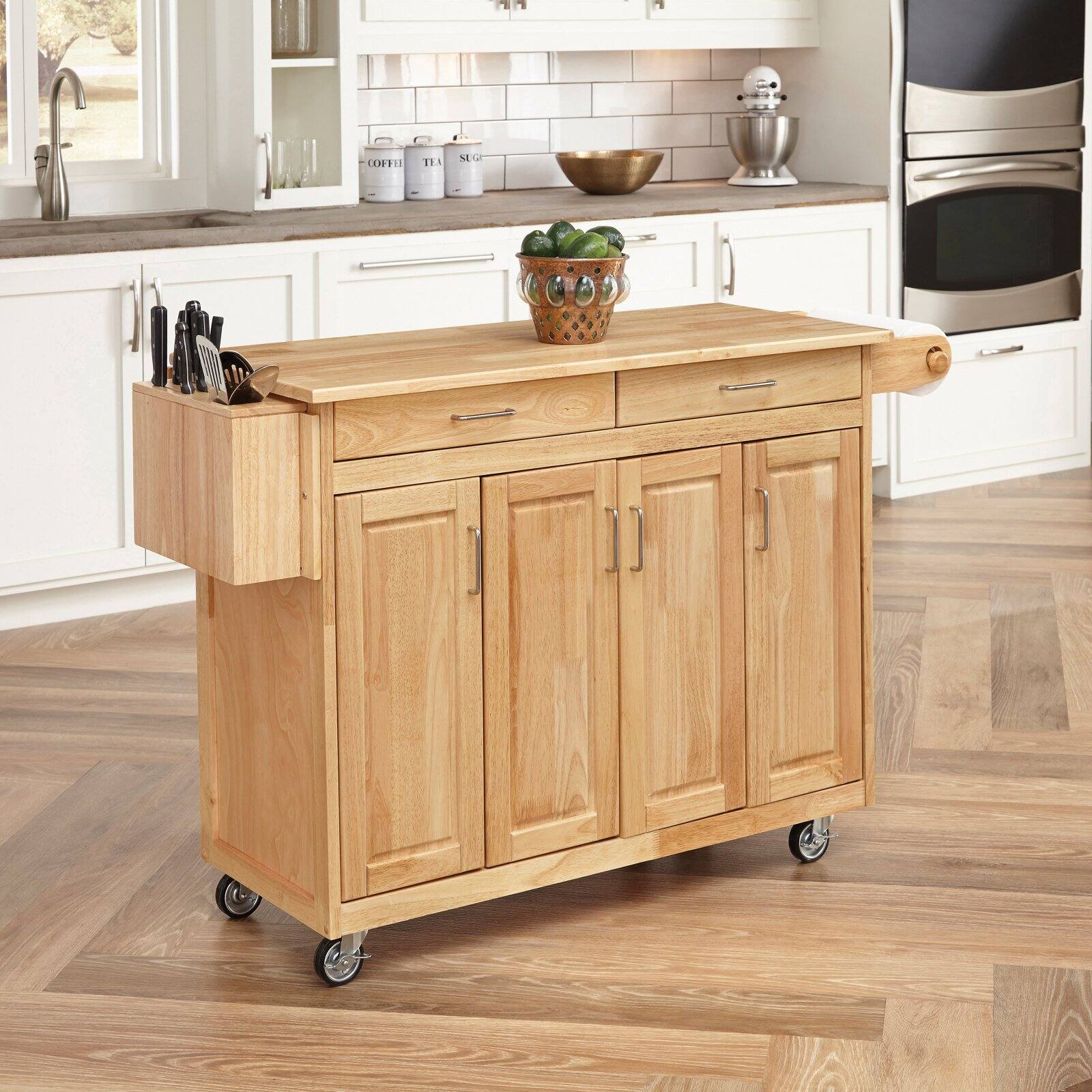 Homestyles General Line Wood Rolling Kitchen Cart in Brown - image 1 of 5