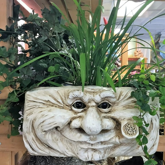 Homestyles Grandpa "Old Hickory" Muggly Face Garden Statue Tree & Patio Wall Planter
