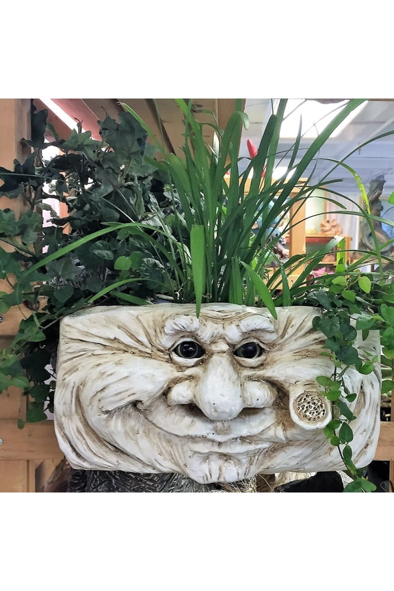 Grandpa "Old Hickory" Muggly Face Garden Statue Tree & Patio Wall Planter