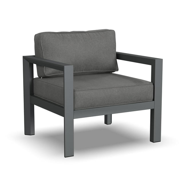 Homestyles Grayton Aluminum Outdoor Aluminum Lounge Chair in Gray