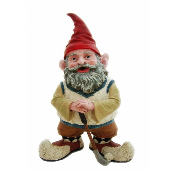 Homestyles Greg the Golfer Holding Golf Club & Golf Ball Garden Gnome Large Outdoor Statue 14"H