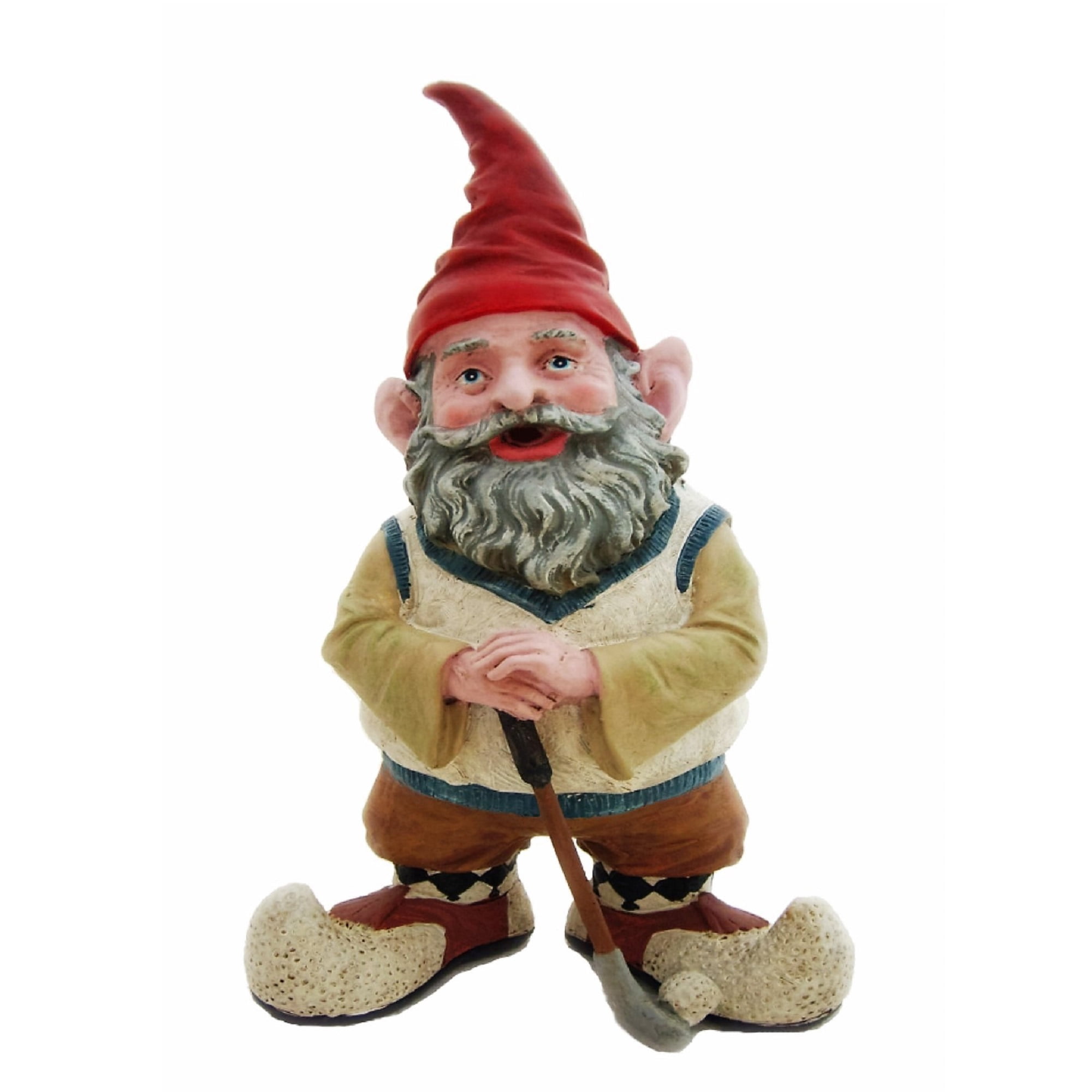 Homestyles Greg the Golfer Holding Golf Club & Golf Ball Garden Gnome Outdoor Statue 8.5"H