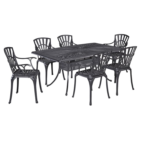 Homestyles Grenada Charcoal Aluminum 7 Piece Outdoor Dining Set