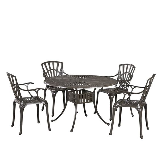 Homestyles Grenada Khaki Gray 5 Piece Outdoor Dining Set
