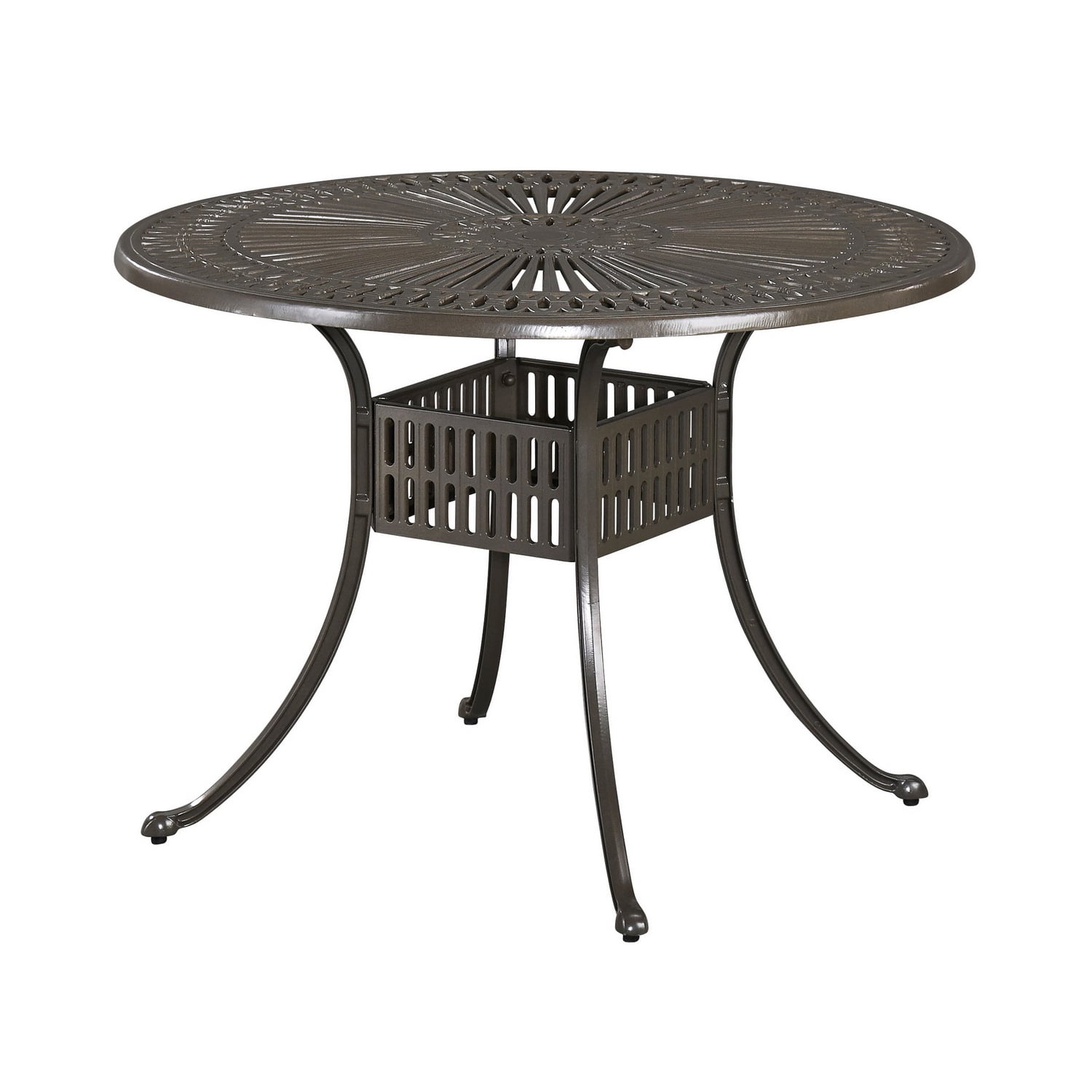 Grenada 42" Khaki Gray Cast Aluminum Outdoor Dining Table