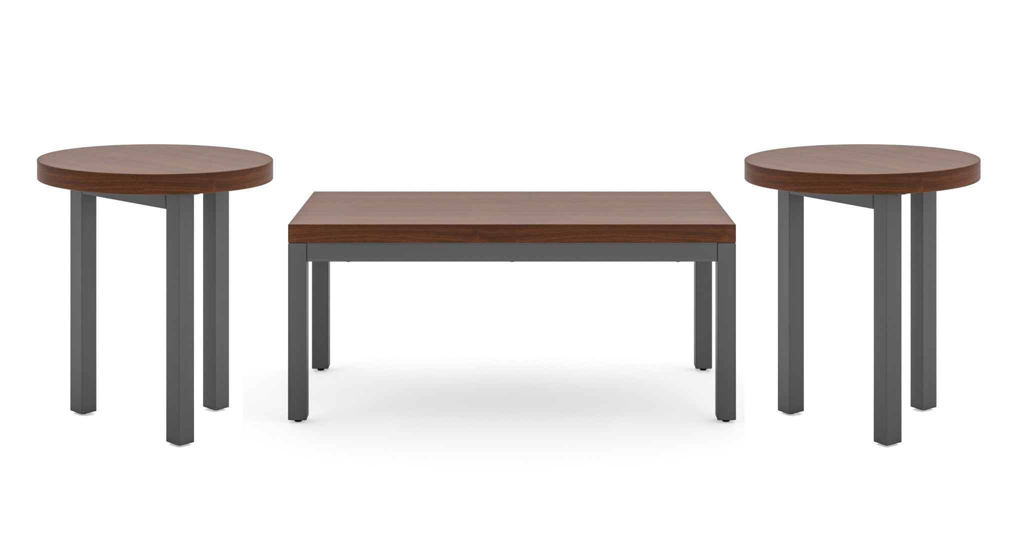 Homestyles Merge Mahogany Wood 3-Piece Coffee Table Set in Walnut Brown ...
