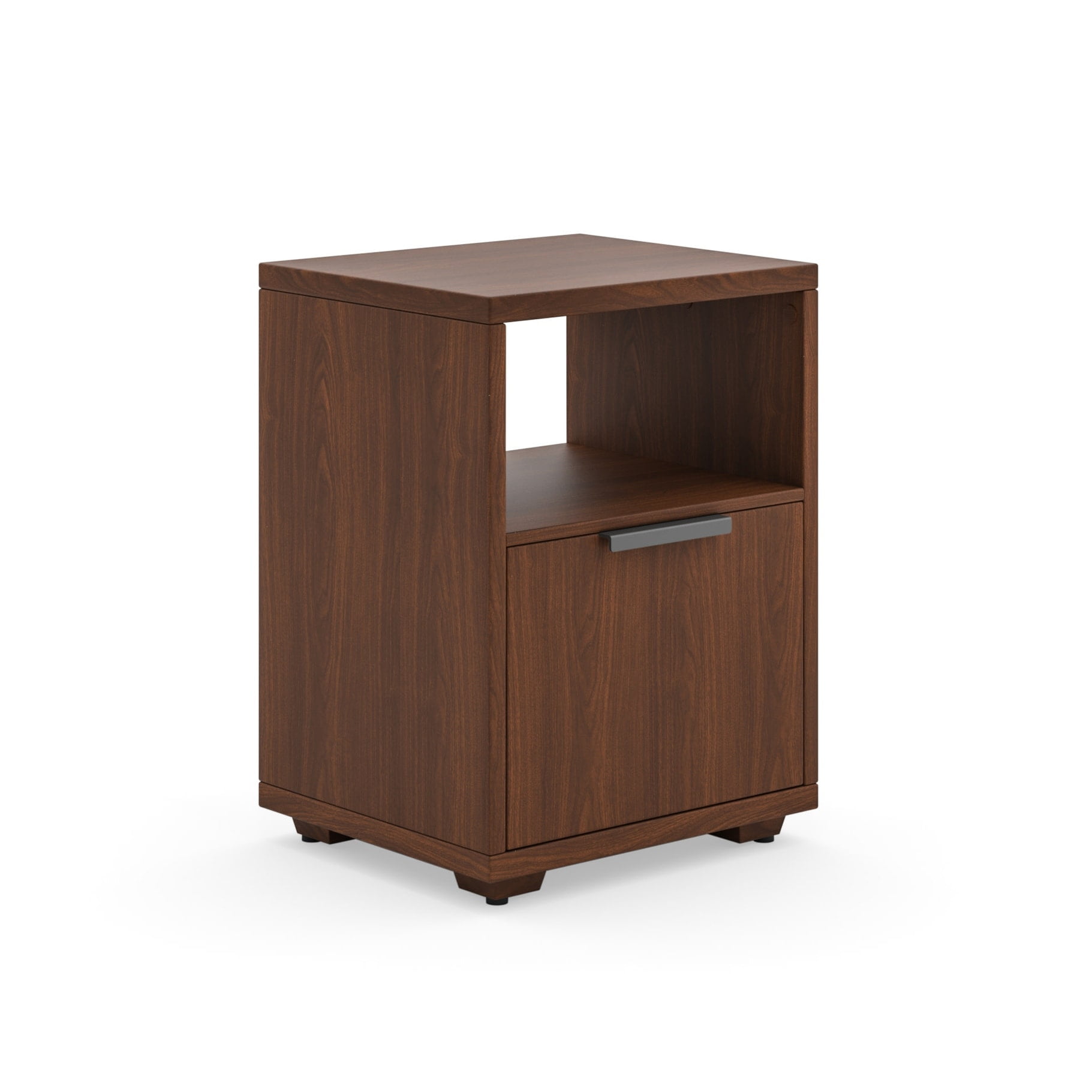 Merge Brown Walnut Veneer Standing Desk with File Cabinet