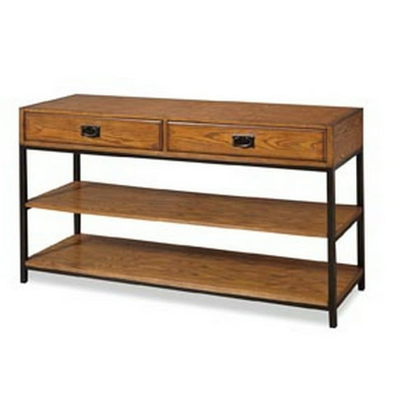 Homestyles Modern Craftsman Wood Media Console in Brown