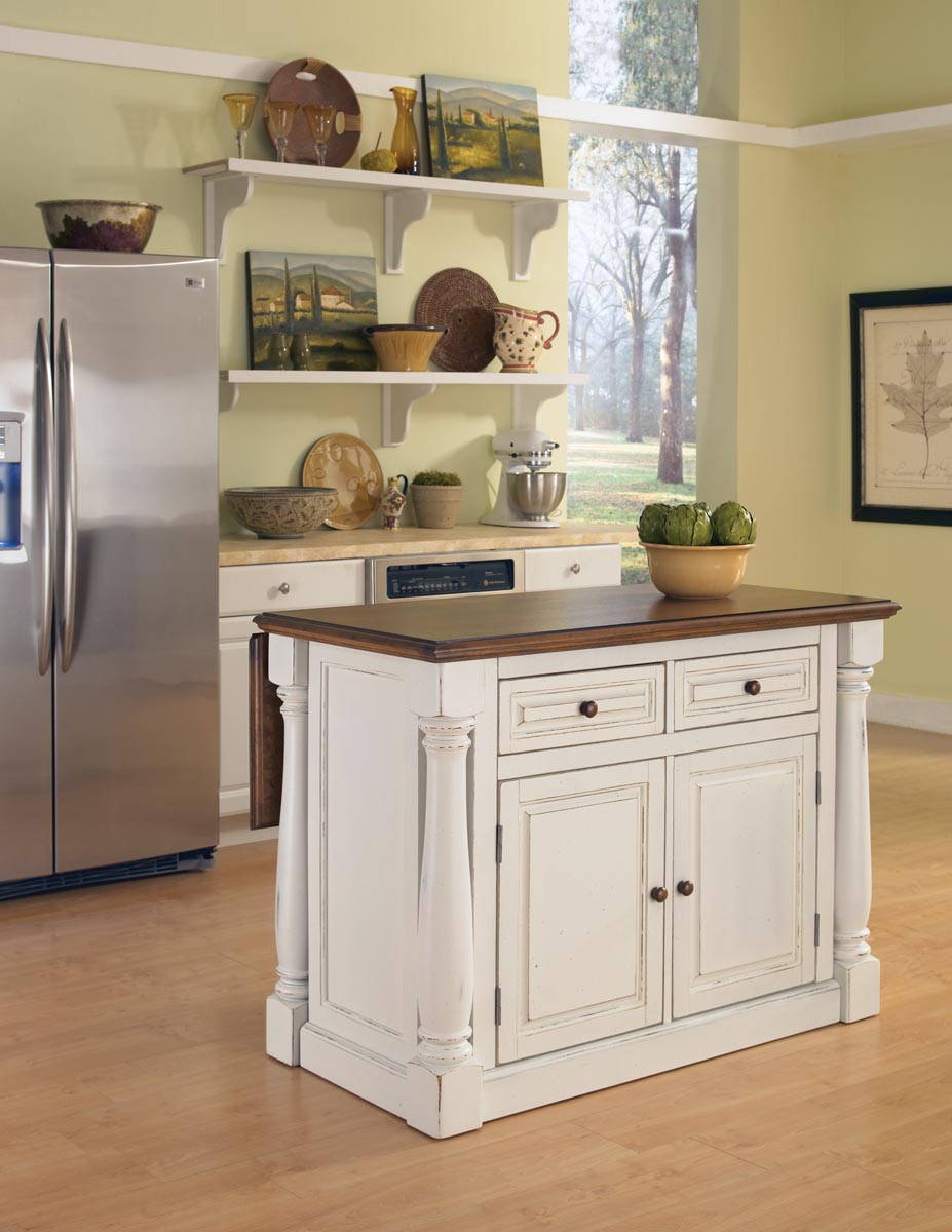 Homestyles Monarch Wood Kitchen Island in Off White - image 1 of 7