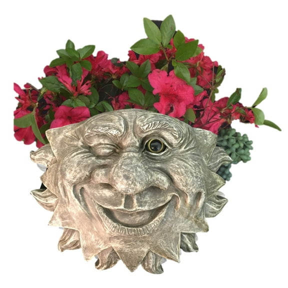 Homestyles Mr. Sun Shine Muggly Face Tree & Patio Wall Garden Statue Planter