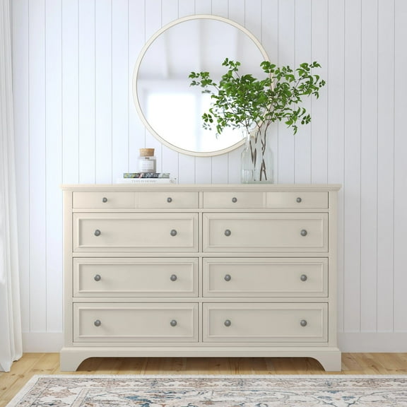 Homestyles Naples Off White Wood Dresser with Felt Lined Top Drawers