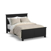 Homestyles Oak Park 66.5" Traditional Wood Queen Panel Bed in Black