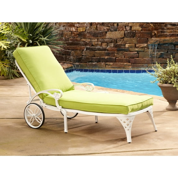 Homestyles Sanibel White Aluminum Outdoor Chaise Lounge